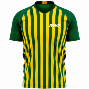 Green & Yellow Vertical Stripe Football Jersey – Performance Soccer Shirt