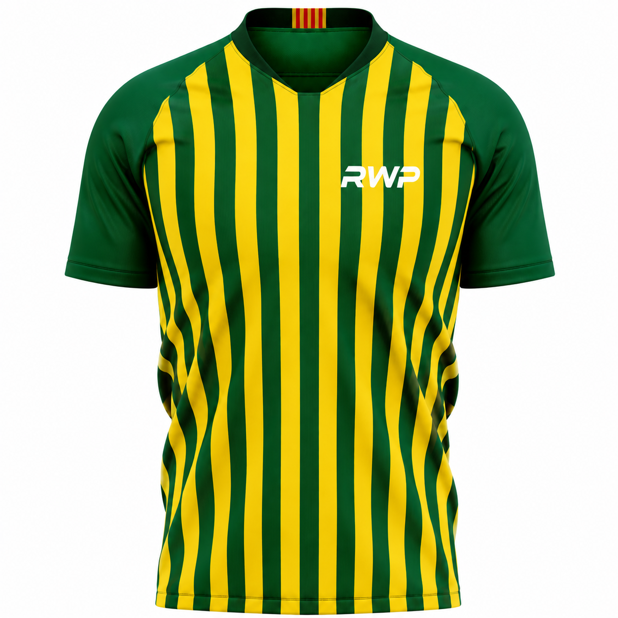 Green & Yellow Vertical Stripe Football Jersey – Performance Soccer Shirt