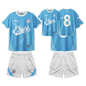 Eight #08 Sky Blue Performance Football Kit Jersey & Shorts Set
