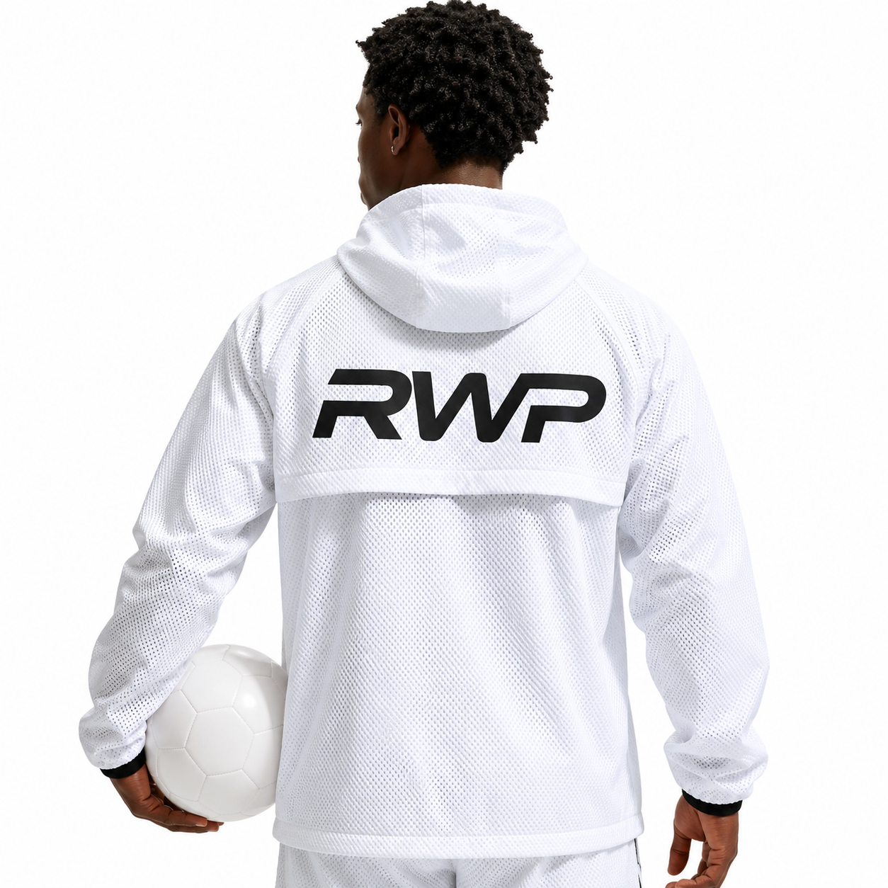 RWP Textured Mesh Tech Fleece Full-Zip Football Training Hoodie Jacket - Image 3