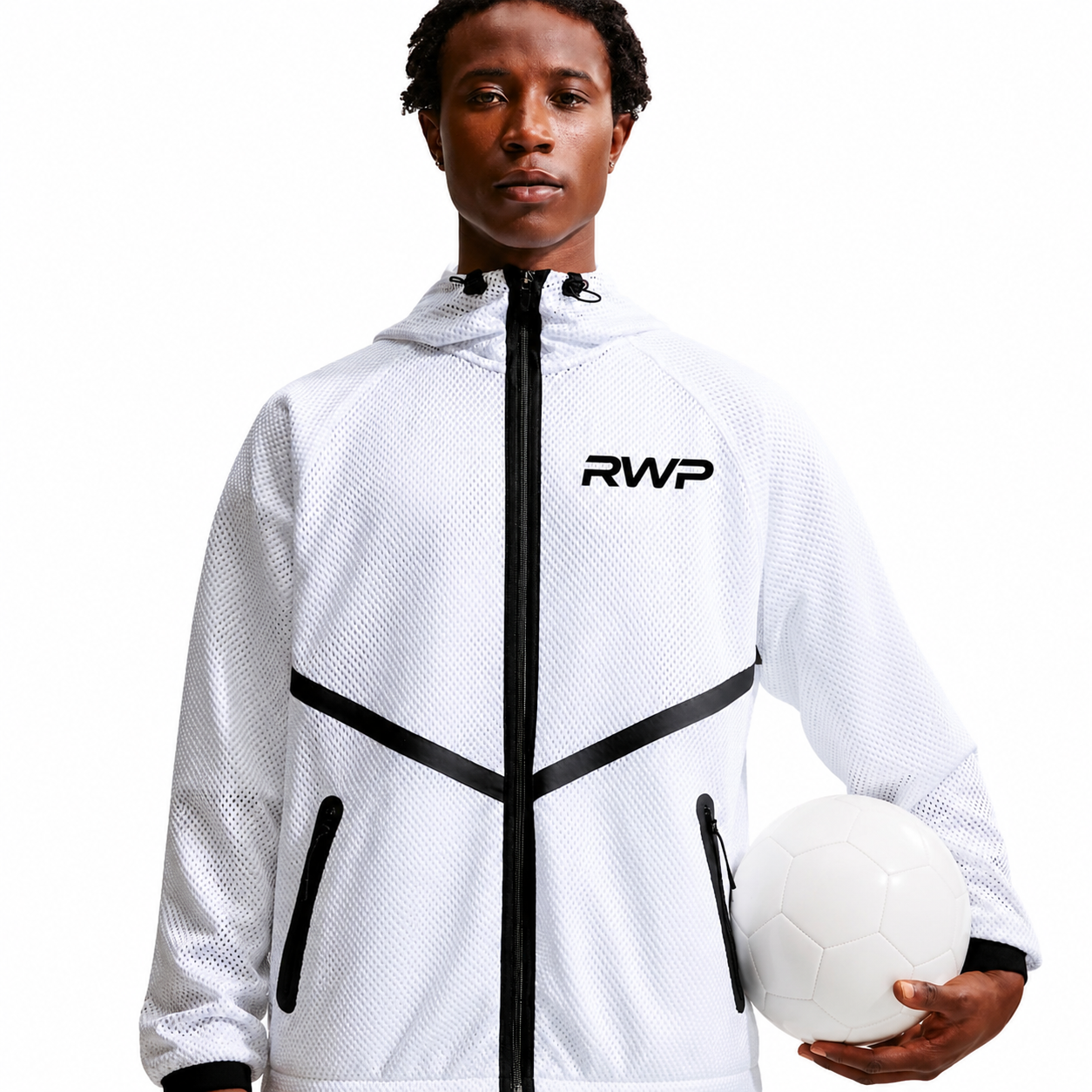 RWP Textured Mesh Tech Fleece Full-Zip Football Training Hoodie Jacket - Image 4