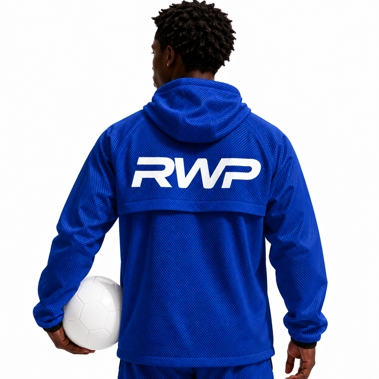 RWP Textured Mesh Tech Fleece Full-Zip Football Training Hoodie Jacket - Image 2