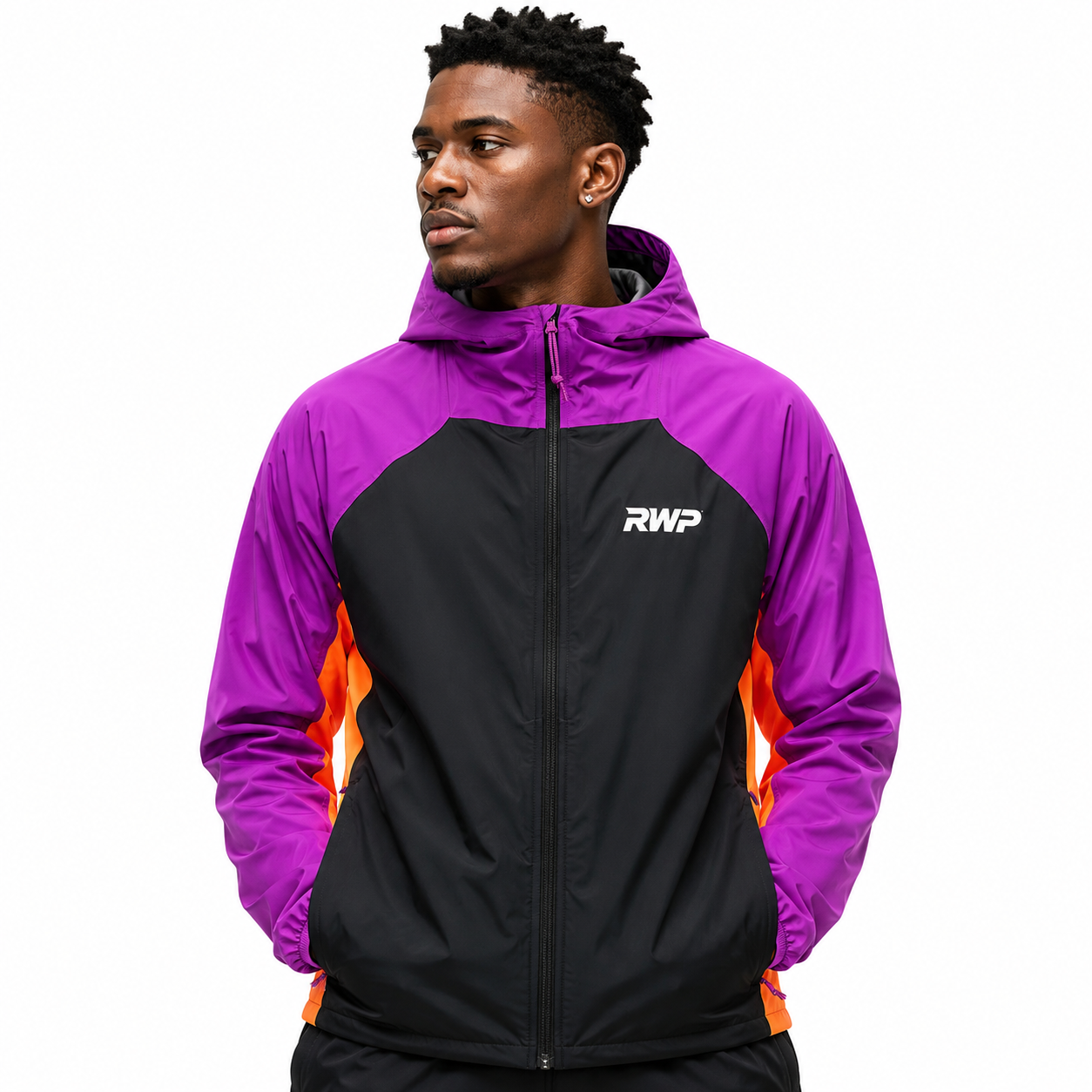 RWP Retro Tri-Color Block Lightweight Football Windbreaker Jacket