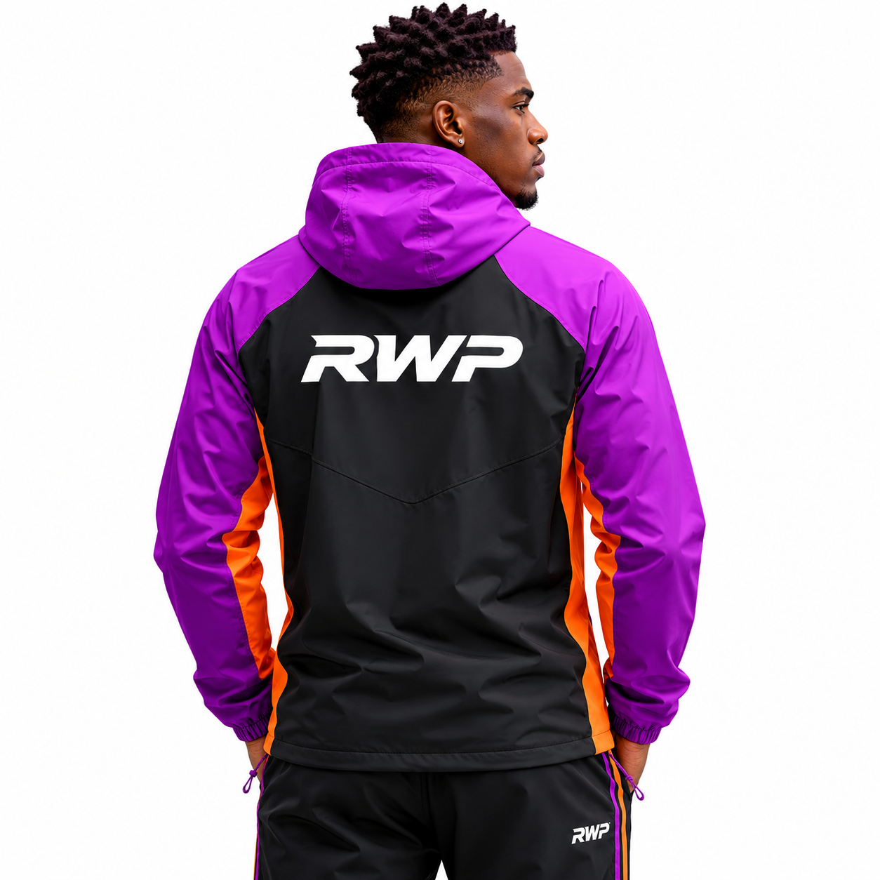 RWP Retro Tri-Color Block Lightweight Football Windbreaker Jacket - Image 2