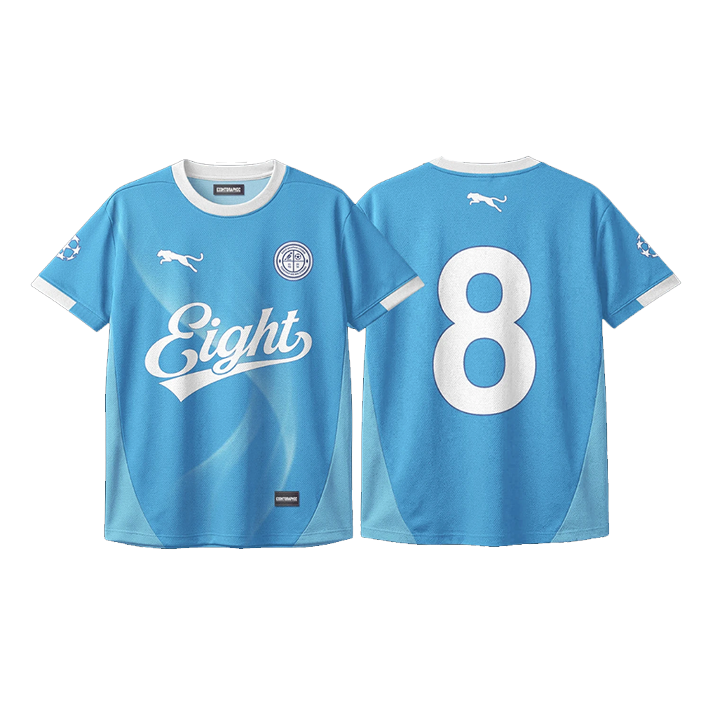 Eight #08 Sky Blue Performance Football Kit Jersey & Shorts Set - Image 2